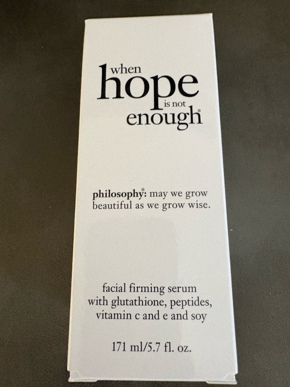 Philosophy Facial Firming Serum "When Hope Is Not Enough"